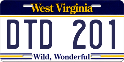 WV license plate DTD201