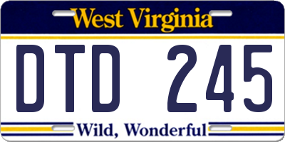 WV license plate DTD245