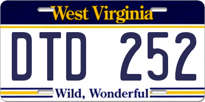 WV license plate DTD252