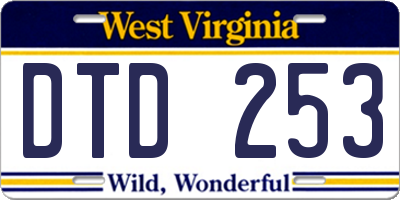 WV license plate DTD253