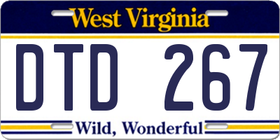WV license plate DTD267