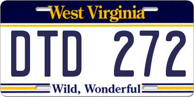 WV license plate DTD272