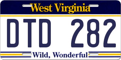 WV license plate DTD282
