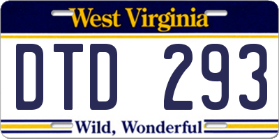 WV license plate DTD293
