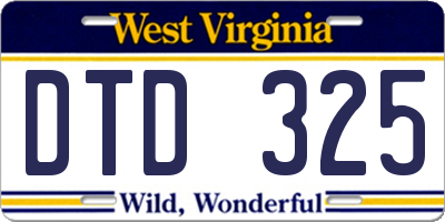 WV license plate DTD325