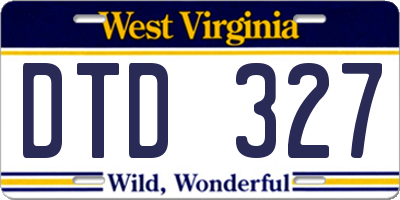 WV license plate DTD327