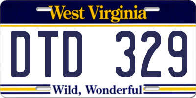 WV license plate DTD329