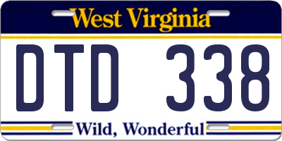 WV license plate DTD338