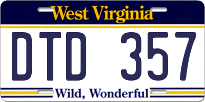 WV license plate DTD357
