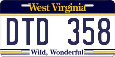 WV license plate DTD358