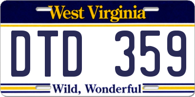 WV license plate DTD359