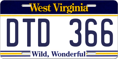 WV license plate DTD366