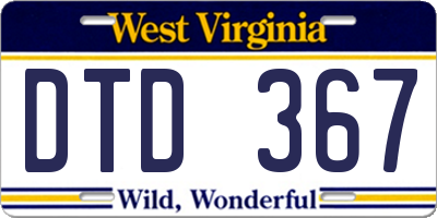 WV license plate DTD367