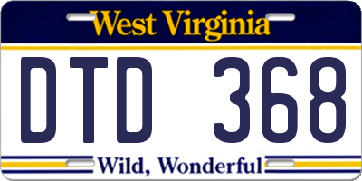 WV license plate DTD368