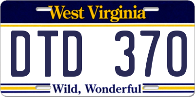 WV license plate DTD370