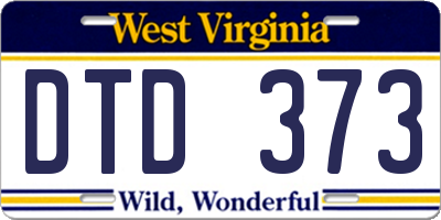 WV license plate DTD373
