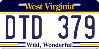 WV license plate DTD379