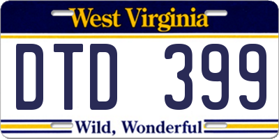 WV license plate DTD399
