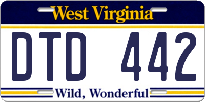 WV license plate DTD442