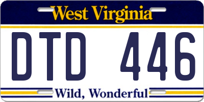 WV license plate DTD446