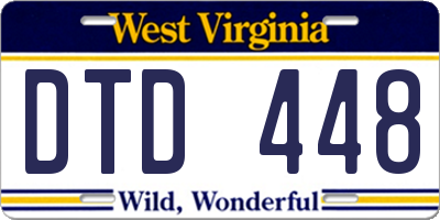 WV license plate DTD448