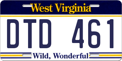 WV license plate DTD461