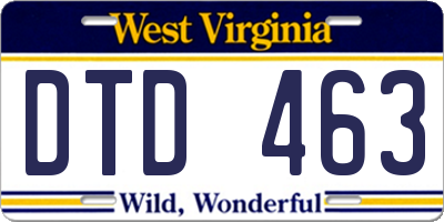 WV license plate DTD463
