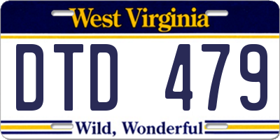 WV license plate DTD479