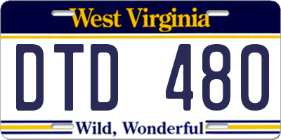 WV license plate DTD480