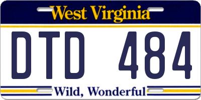 WV license plate DTD484