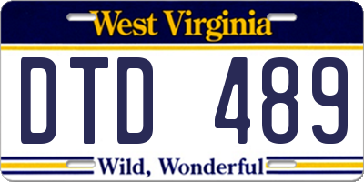 WV license plate DTD489