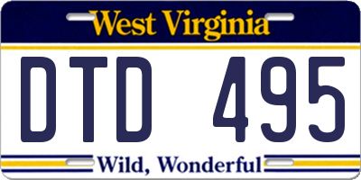WV license plate DTD495