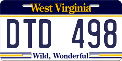 WV license plate DTD498
