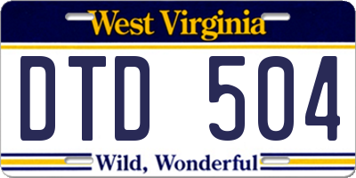 WV license plate DTD504