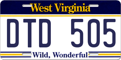 WV license plate DTD505