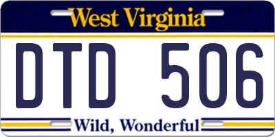 WV license plate DTD506
