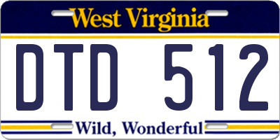 WV license plate DTD512