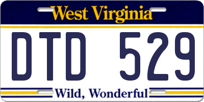 WV license plate DTD529
