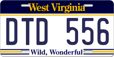 WV license plate DTD556