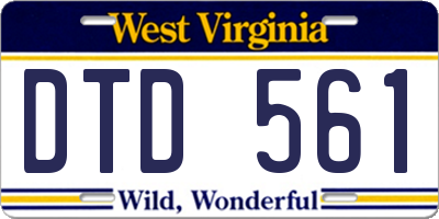 WV license plate DTD561