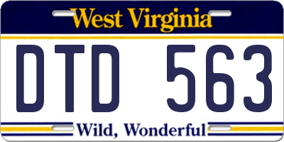 WV license plate DTD563