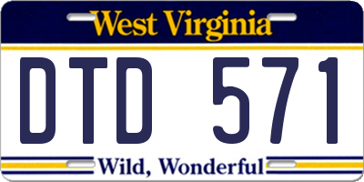 WV license plate DTD571