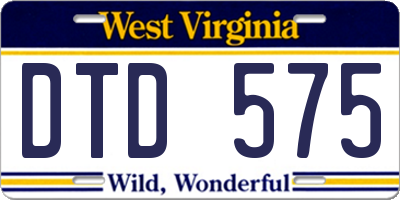 WV license plate DTD575