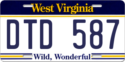 WV license plate DTD587
