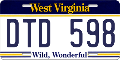 WV license plate DTD598