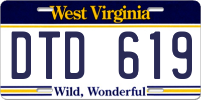 WV license plate DTD619