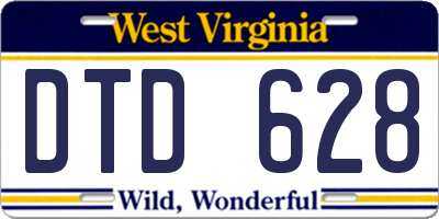 WV license plate DTD628