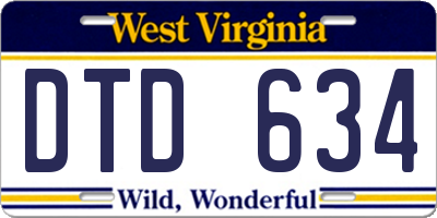 WV license plate DTD634