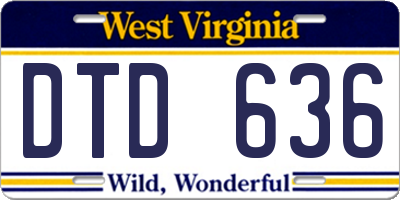 WV license plate DTD636