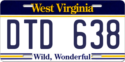 WV license plate DTD638